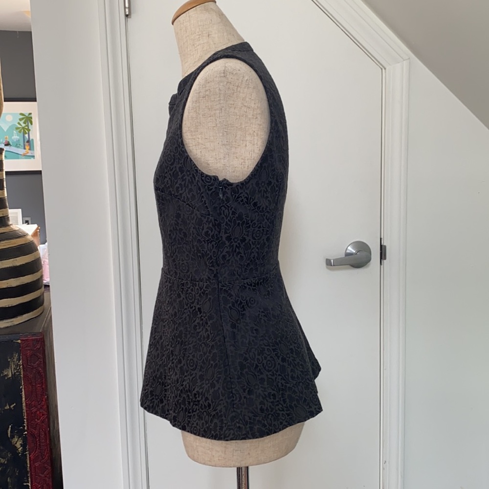 NWOT! Banana Republic Monogram Black Peplum Top - Picture 3 of 7